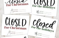 Printable Holiday Closed Signs