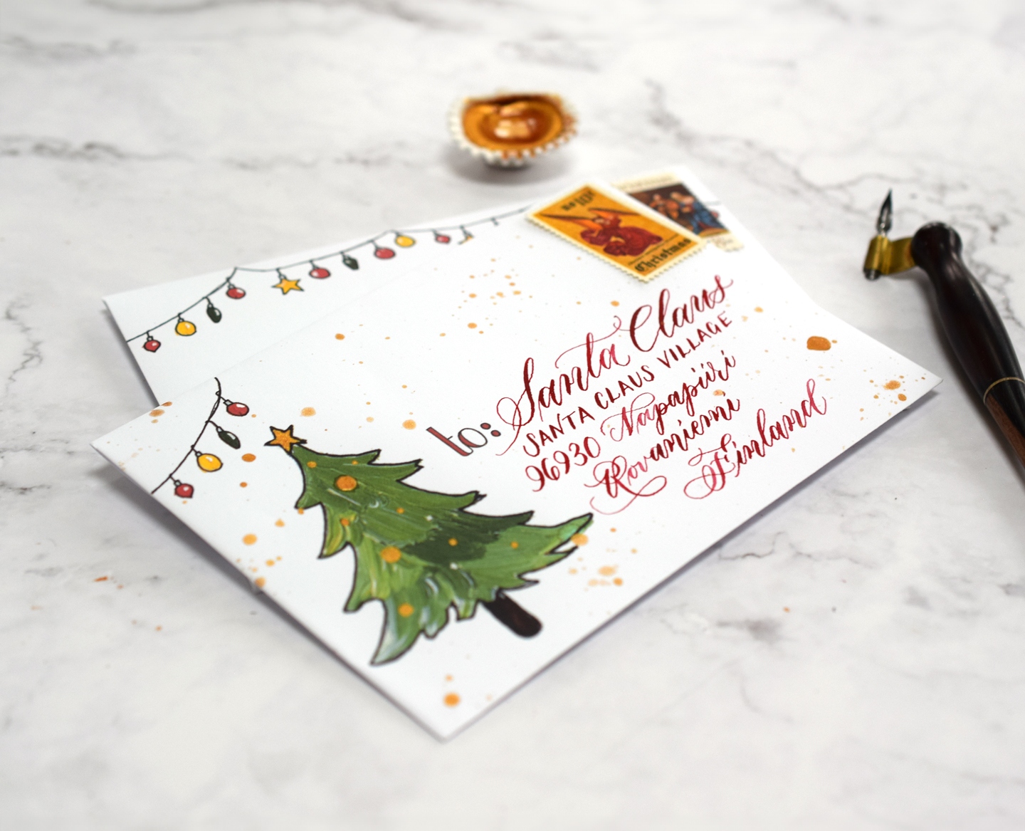 Printable Holiday Mail Art Envelopes Freebie
