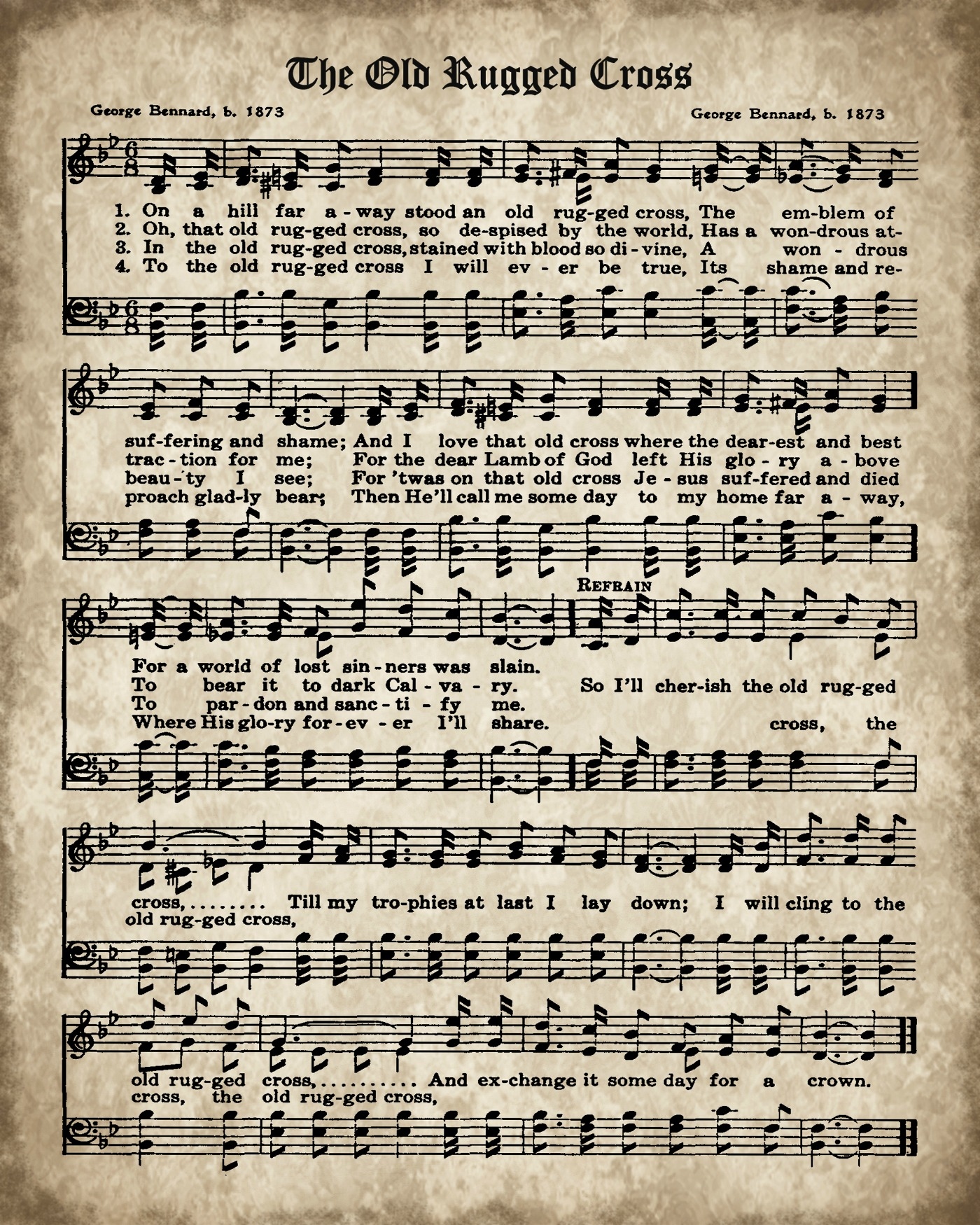 Printable Hymn Book Page The Old Rugged Cross Printable Hymn Book Page The Old Rugged Cross