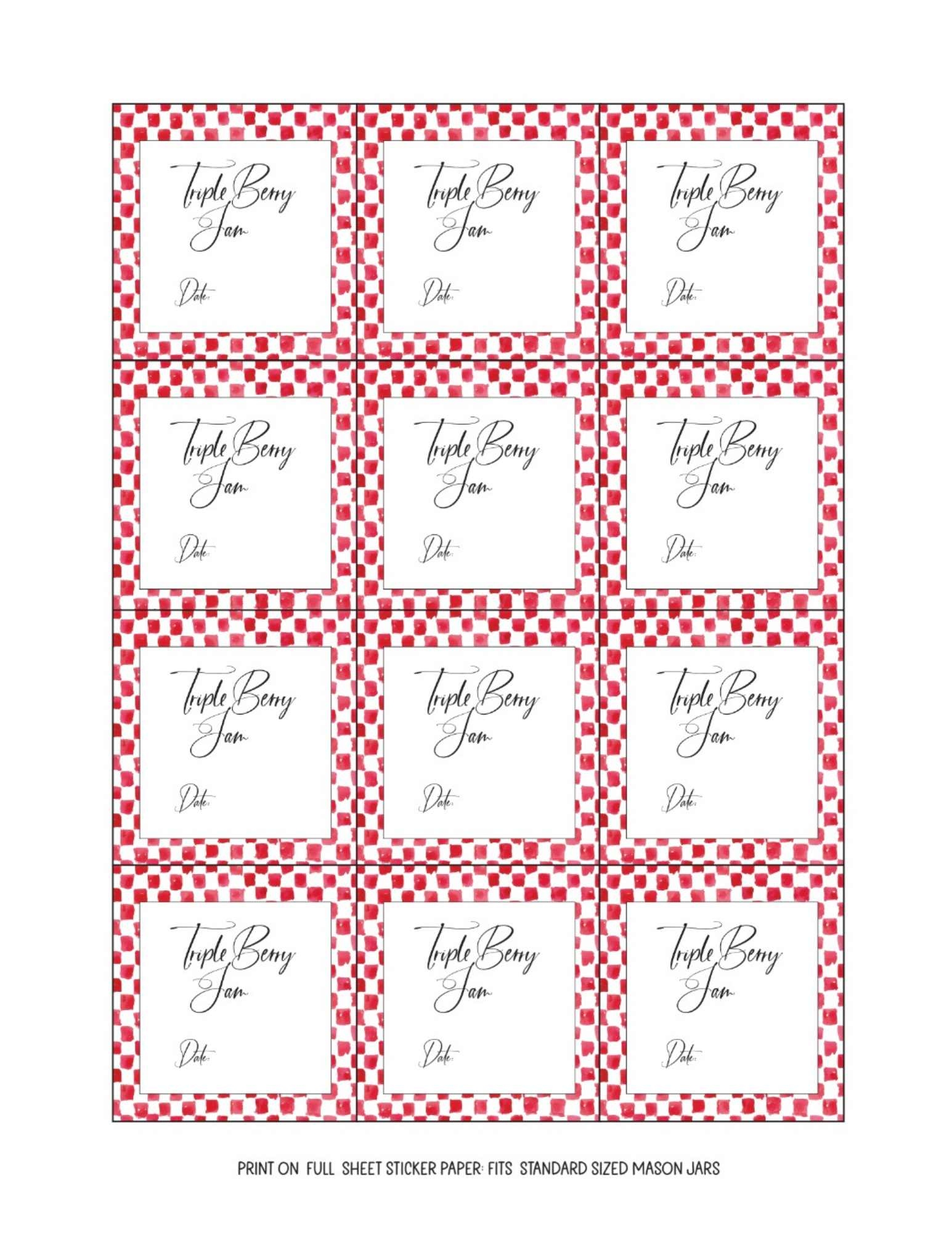 Printable Jam Jar Labels Printable Jam Jar Labels