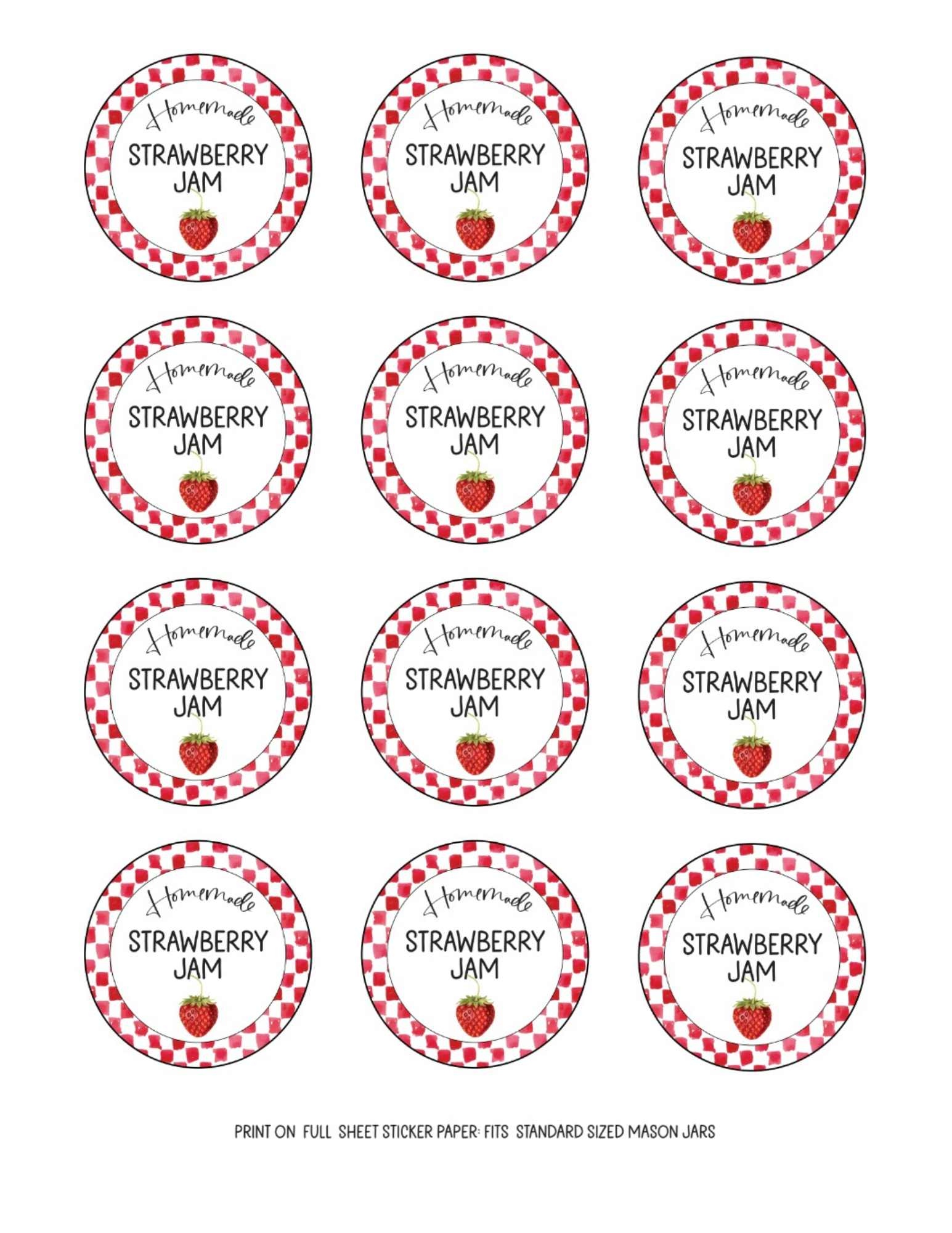 Printable Jam Jar Labels