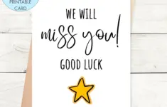 Printable Leaving Card We Will Miss You