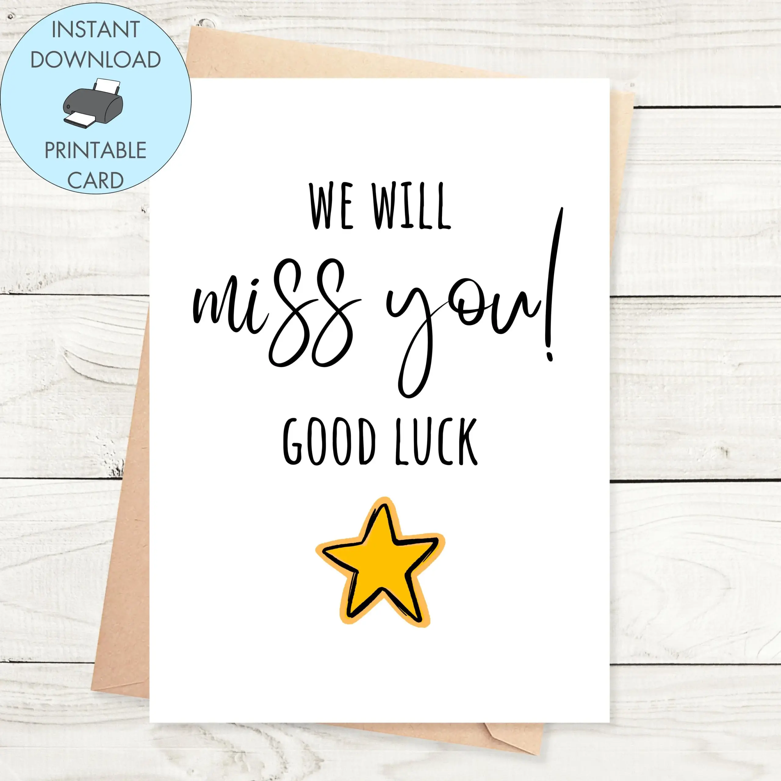 Printable Leaving Card We Will Miss You