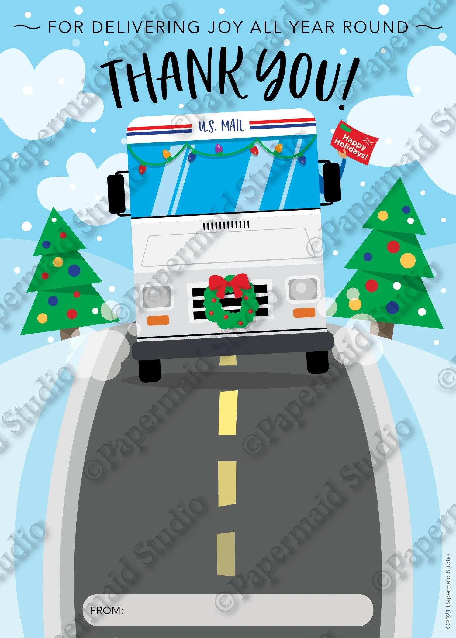 Printable Mailman Christmas Card Letter