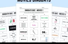 Printable Movies Dingbats Picture Quiz