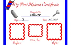 Printable My First Haircut Certificate