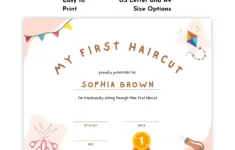 Printable My First Haircut Certificate