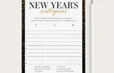 Printable New Year Game For Family Scattergories