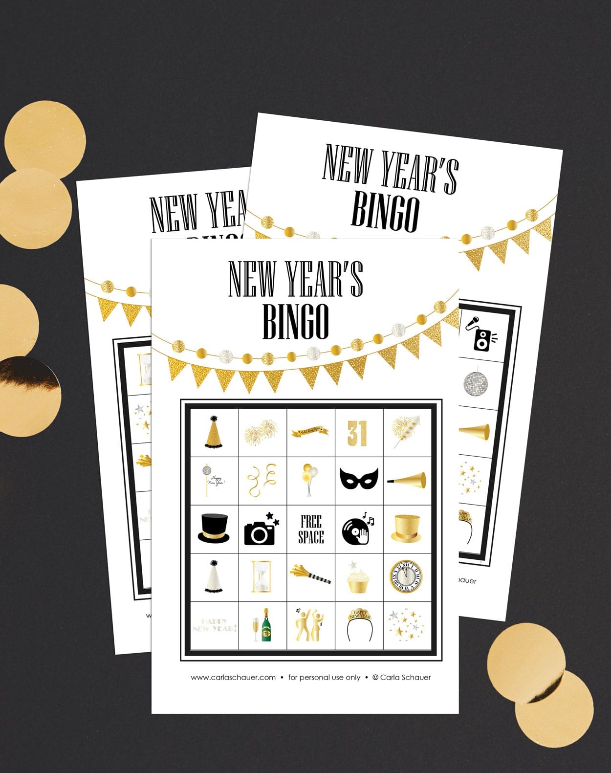 free new years bingo printables