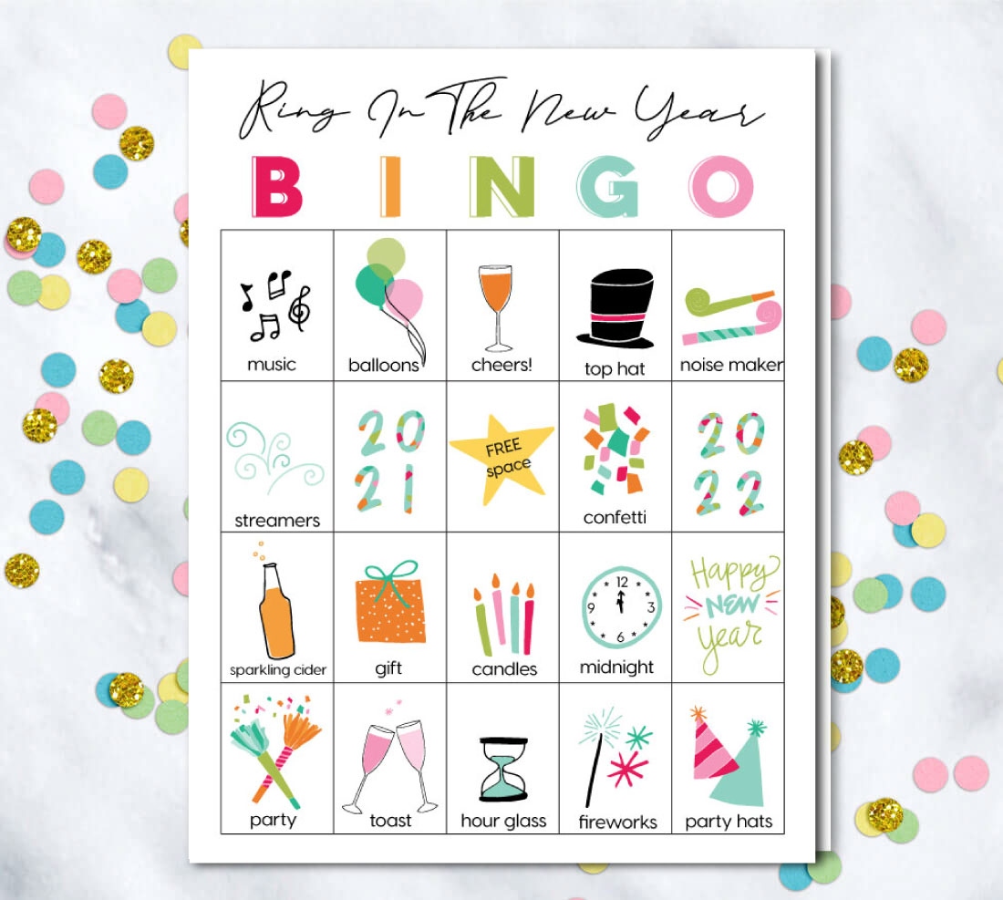 printable new years bingo printable new years bingo
