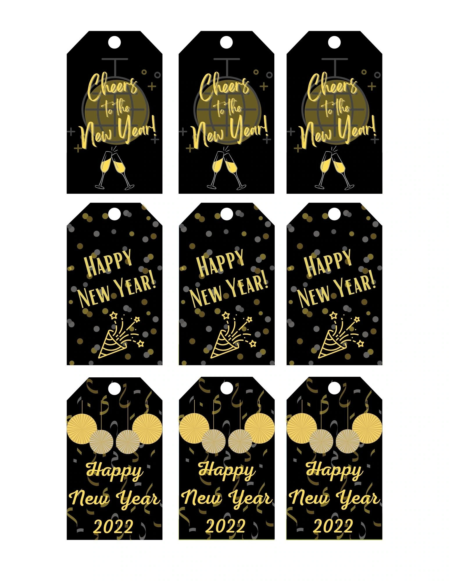 Printable New Years Gift Tags