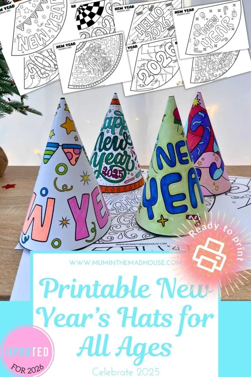 free printable new years hat 2026 free printable new years hat 2026