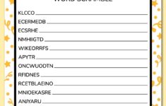 Printable New Years Word Scramble