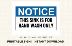 Printable Notice Hand Wash Sink Only
