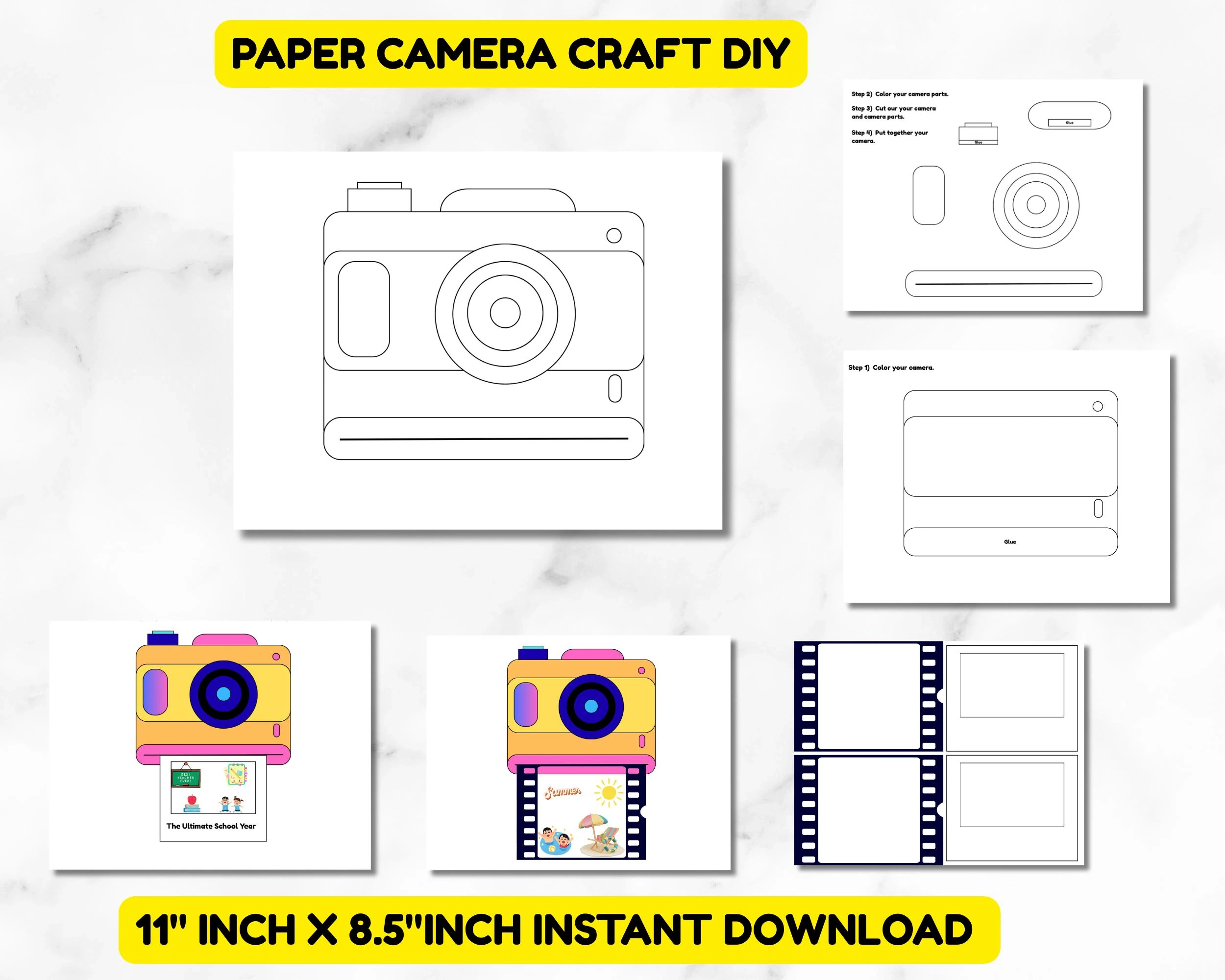 Printable Paper Camera Craft For Kids Printable Paper Camera Craft For Kids