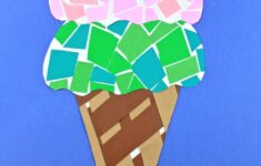 Printable Paper Mosaic Ice Cream Cone