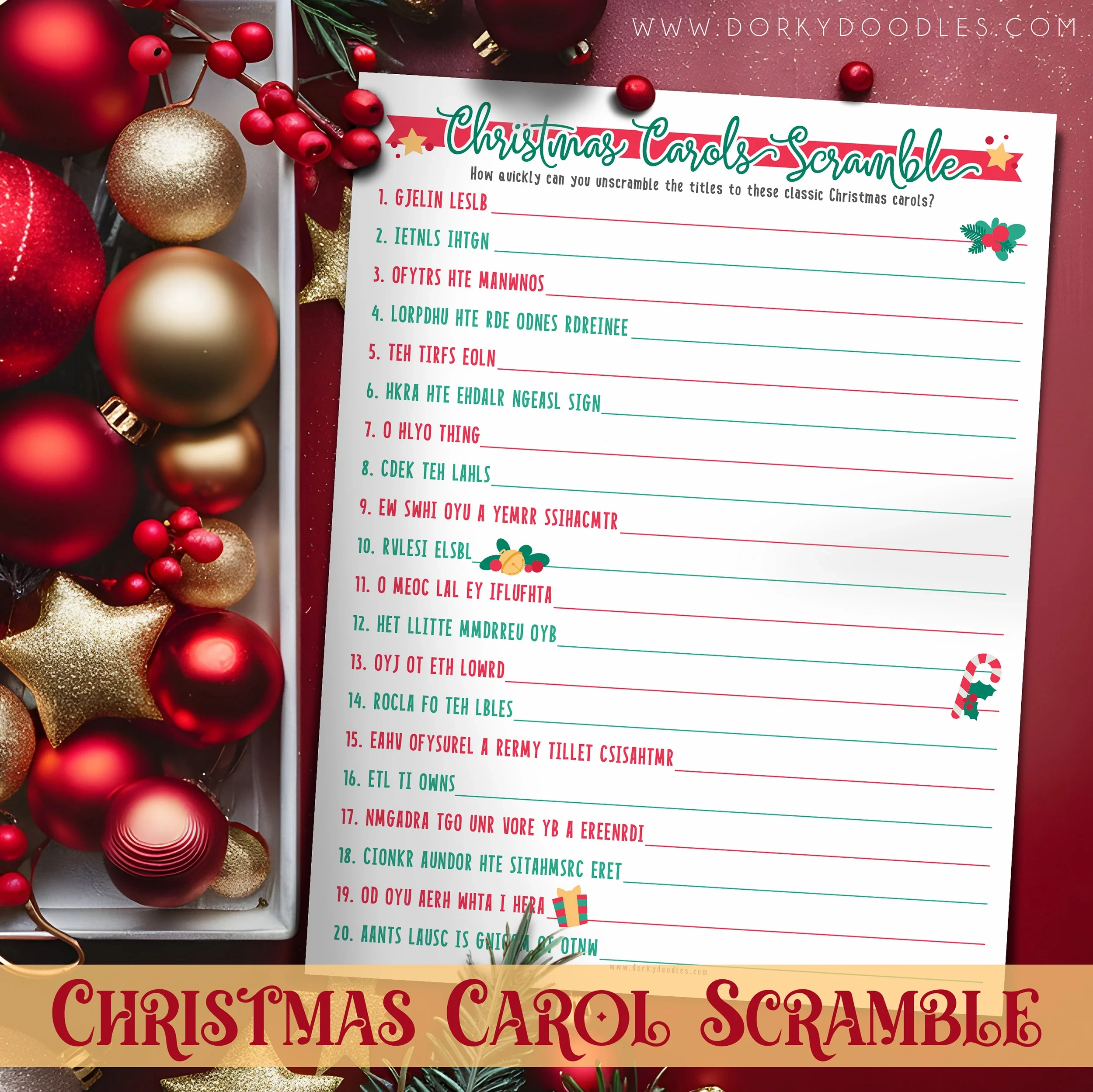 scrambled christmas songs printable scrambled christmas songs printable