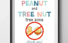 Printable Peanut And Tree Nut Free Zone