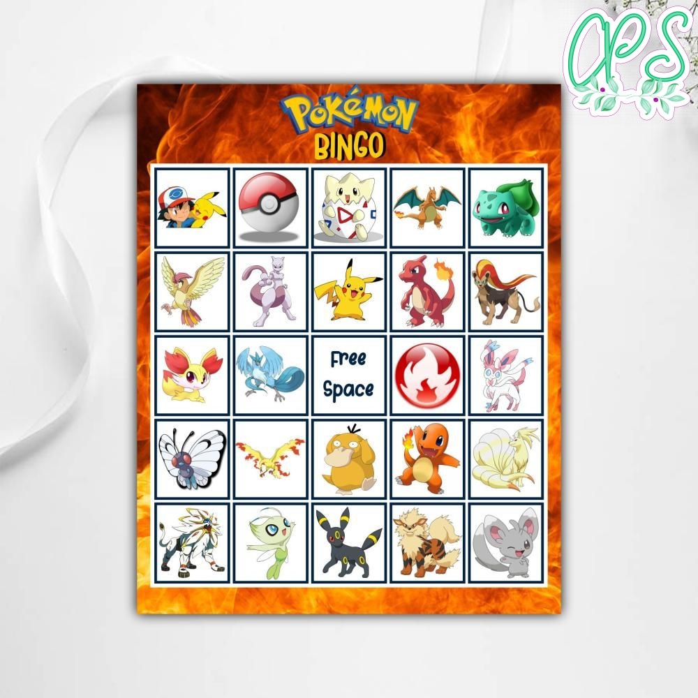 Printable Pokemon Bingo Game Digital File