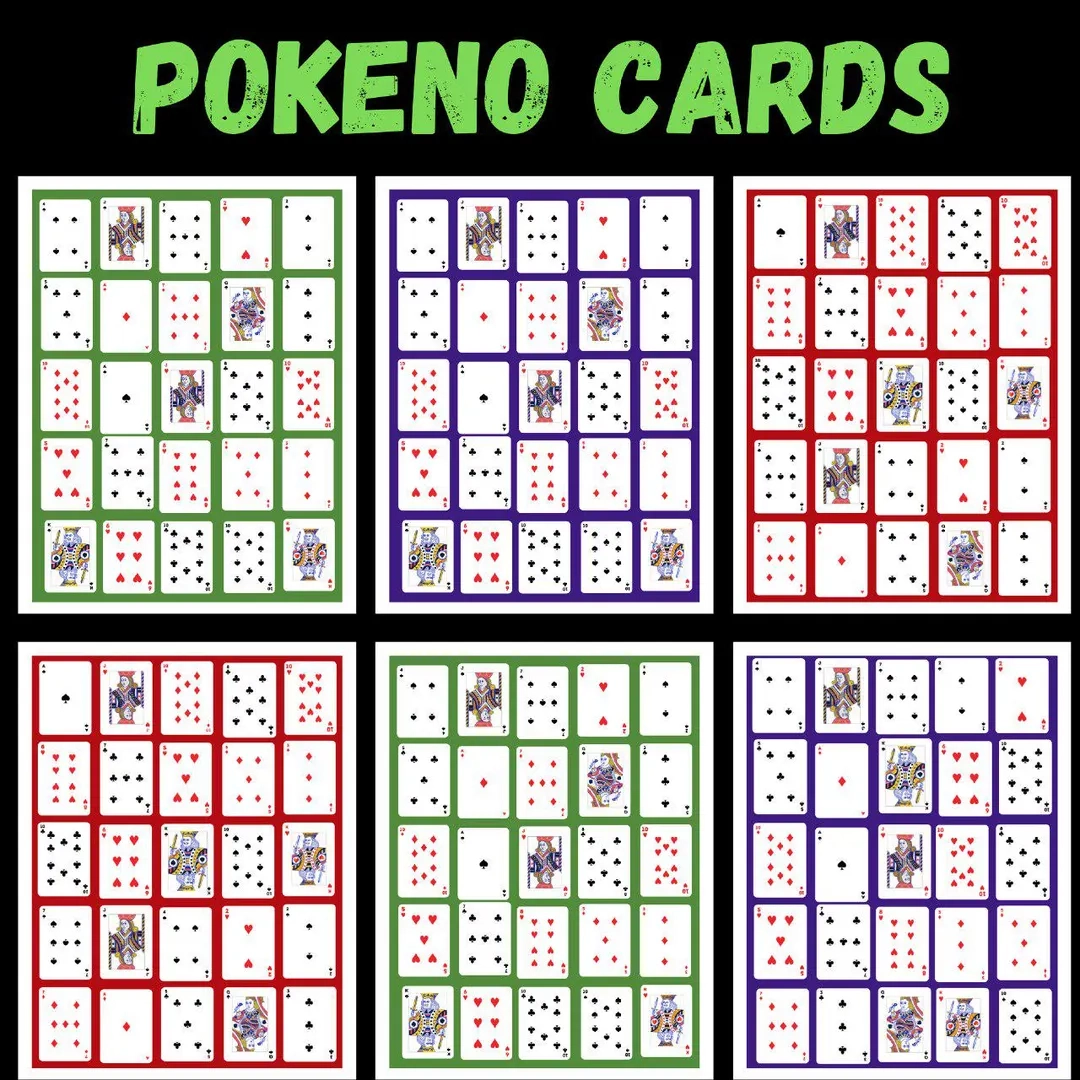 Printable Pokeno Card Game 100 Unique