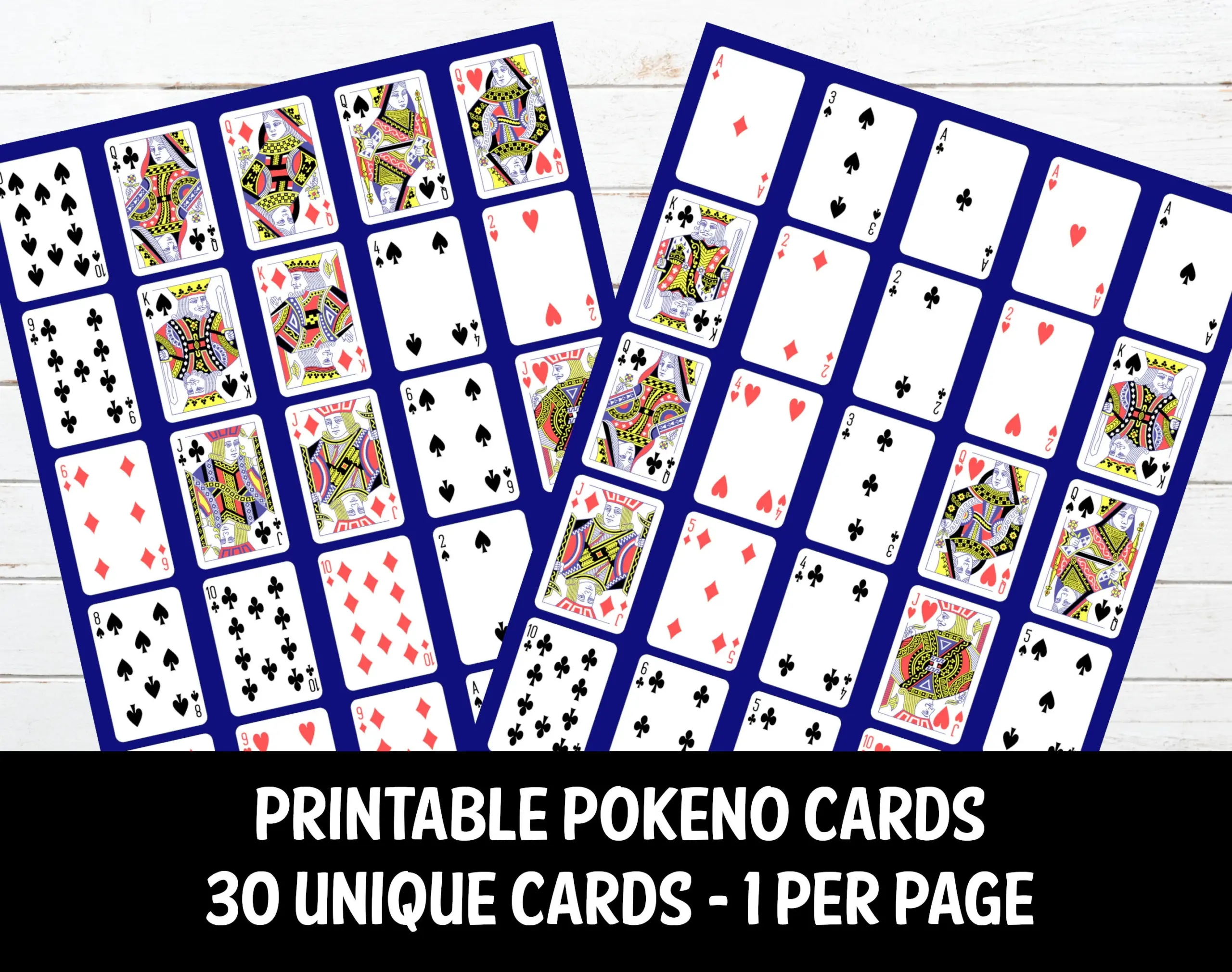 Printable Pokeno Cards 30 Unique