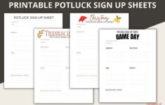 Printable Potluck Sign Up Sheet