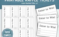 Printable Raffle Tickets Template Enter
