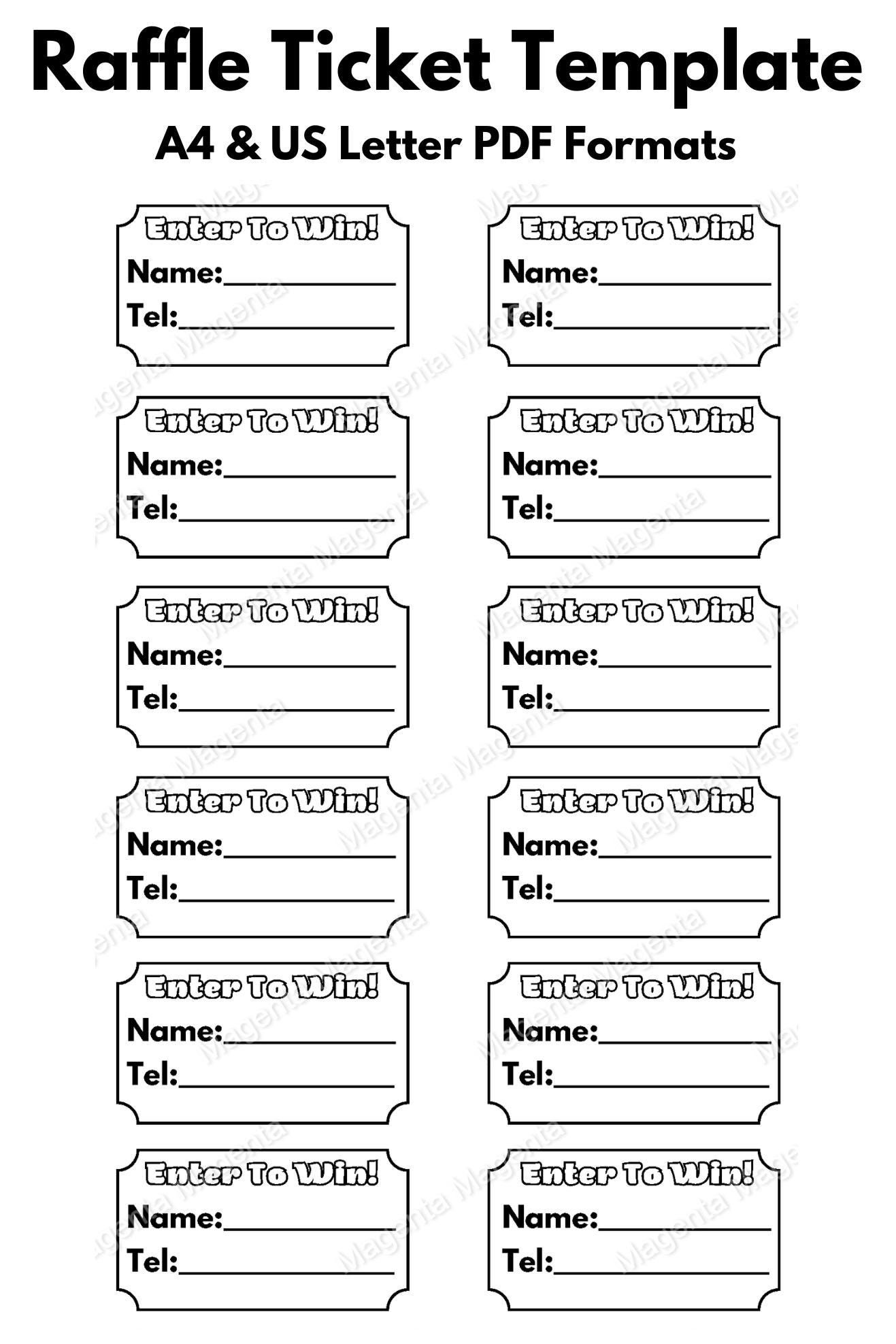 Printable Raffle Tickets Templates Free
