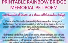 Printable Rainbow Bridge Memorial Pet Poem