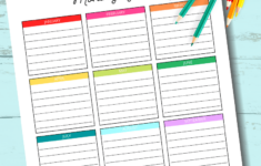 Printable Rainbow Monthly Goal Tracker