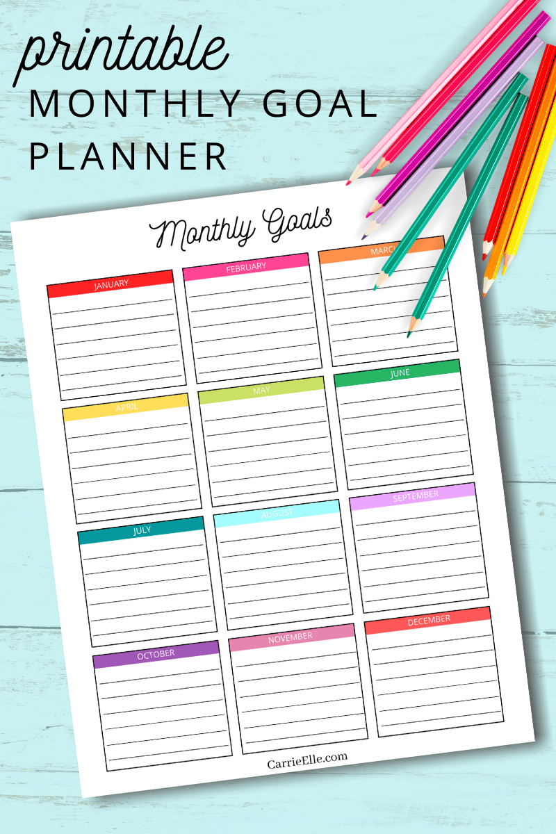 monthly goal tracker printable