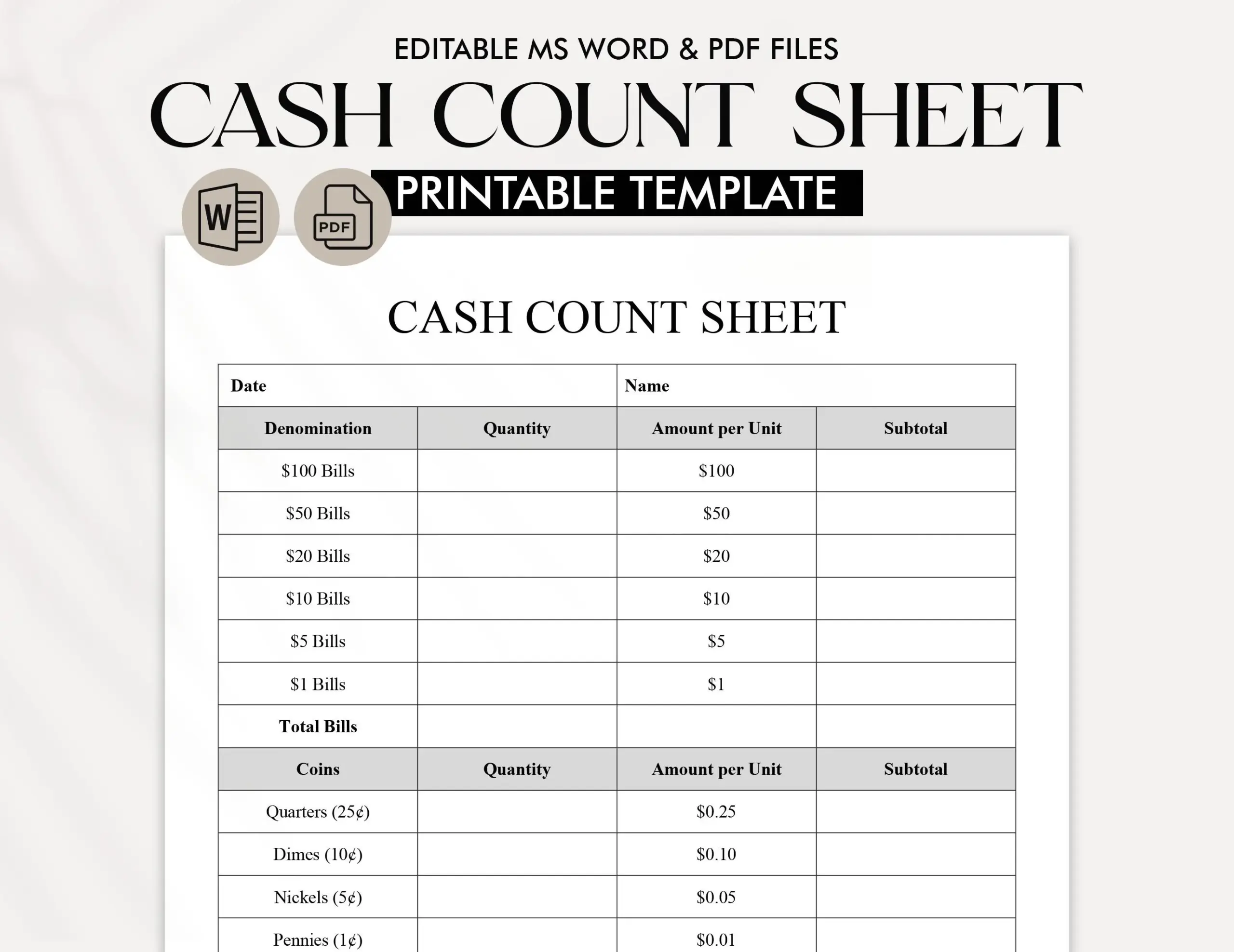 free printable daily cash register closing sheet