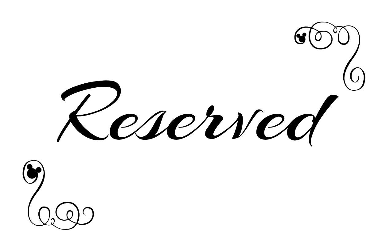Printable Reserved Seating Signs