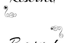 Printable Reserved Seating Signs