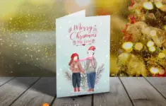 Printable Romantic Christmas Xmas Card
