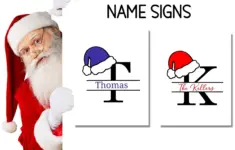 Printable Santa Hat Name Sign With
