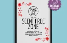 Printable Scent Free Zone Sign Fragrance
