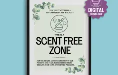 Printable Scent Free Zone Sign Fragrance