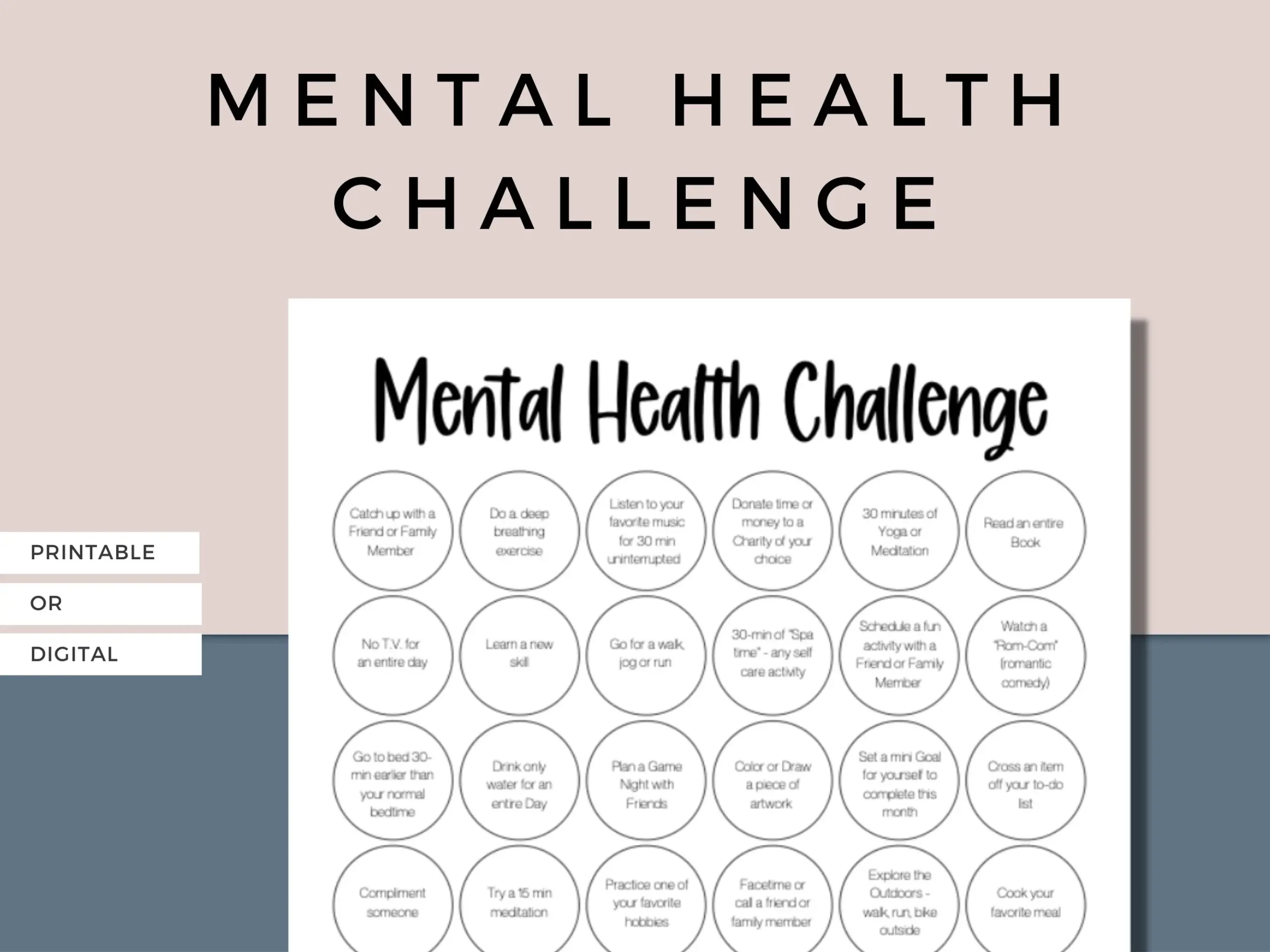 Printable Self Care Bingo Mental Health Printable Self Care Bingo Mental Health