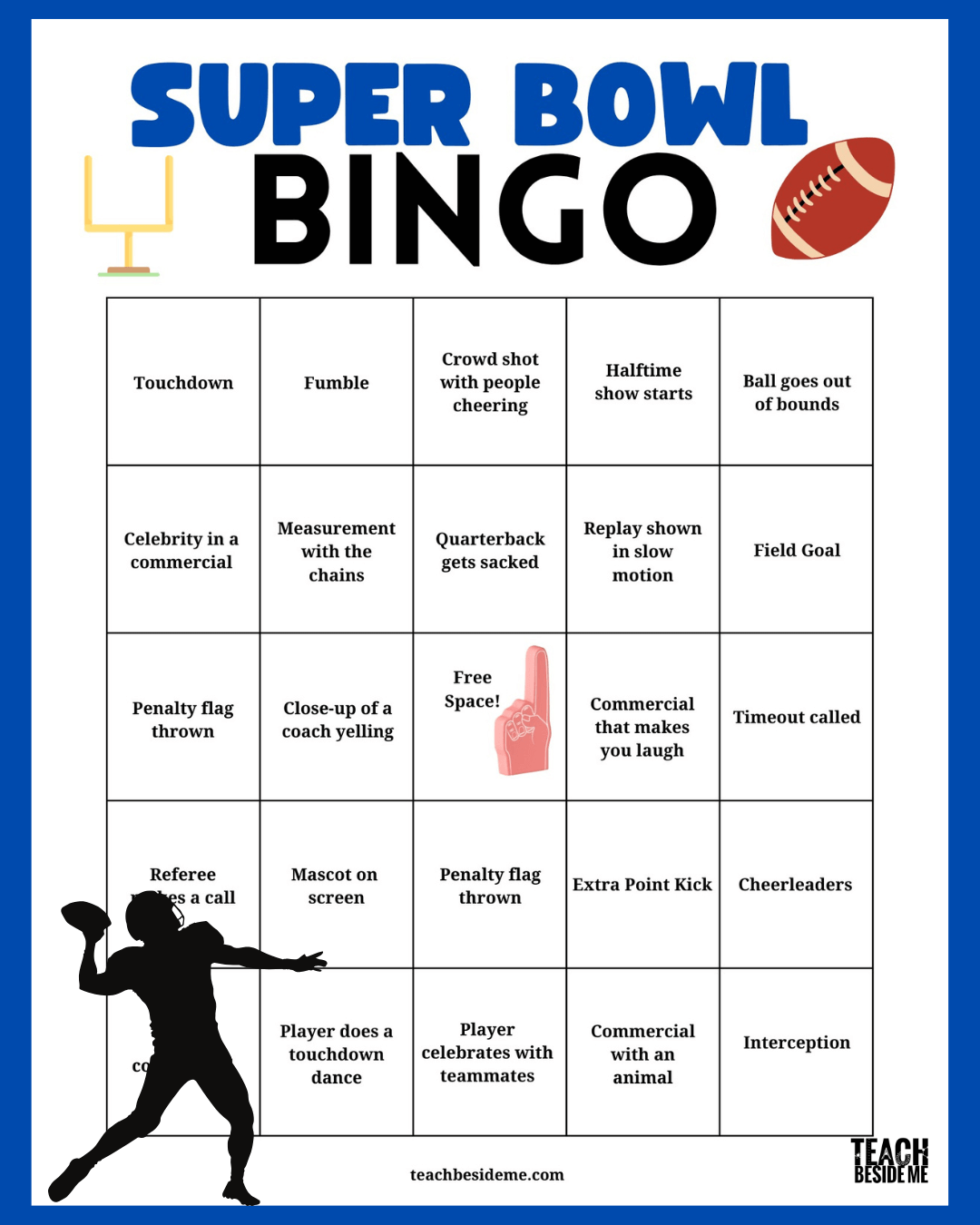 Printable Super Bowl Bingo Family Game Day Activity