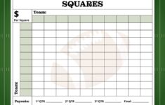 Printable Super Bowl Squares Free Google Docs Template