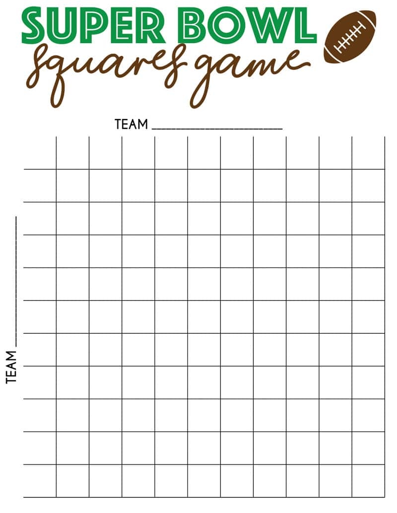 free printable super bowl squares template
