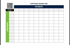 Printable Super Bowl Squares Template