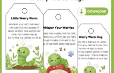 Printable Tag Worry Worm Crochet Poem