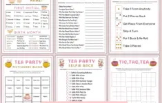 Printable Tea Party Games Adults Kids Toddler Editable High Tea Quiz Activity Bundle Bridal Baby Shower Birthday Tea Party Idea