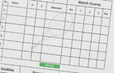 Printable Tennis Score Sheet