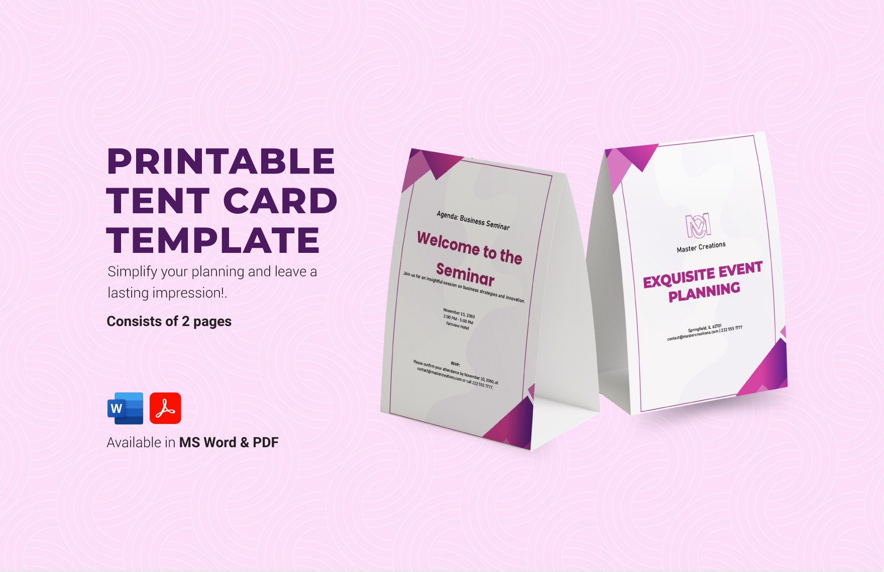 Printable Tent Card Template Printable Tent Card Template
