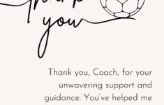 Printable Thank You Card Messages For Soccer Coach
