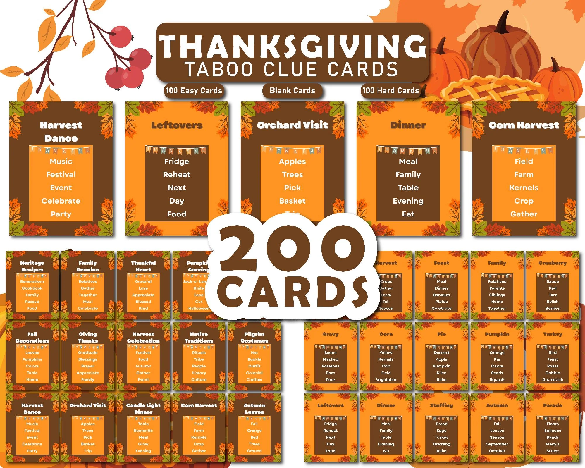 Printable Thanksgiving Family Game