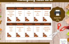 Printable Thanksgiving Game Taboo Cards Instant Download